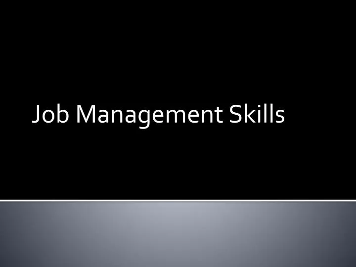 job management skills