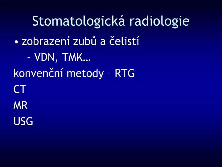 stomatologick radiologie