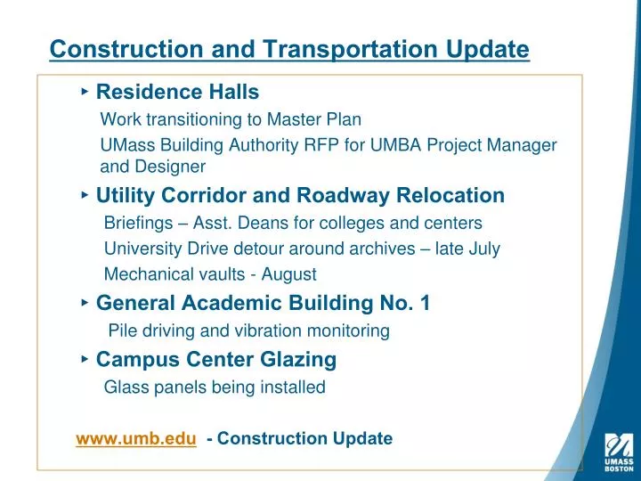 construction and transportation update
