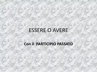 essere o avere