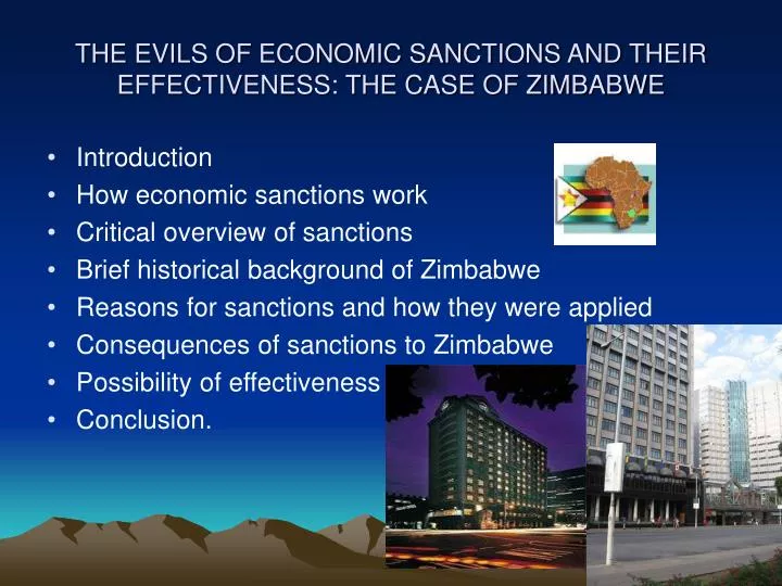 the evils of economic sanctions and their effectiveness the case of zimbabwe