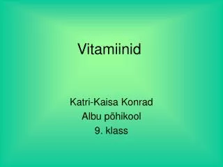 Vitamiinid