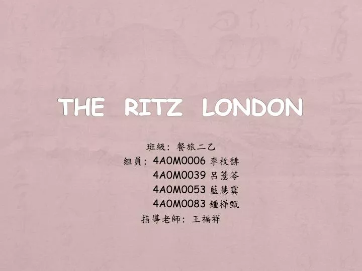 the ritz london