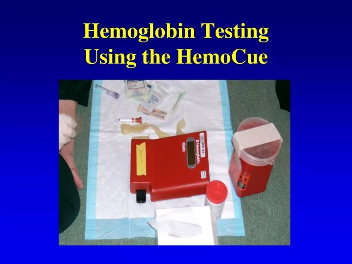 hemoglobin testing using the hemocue