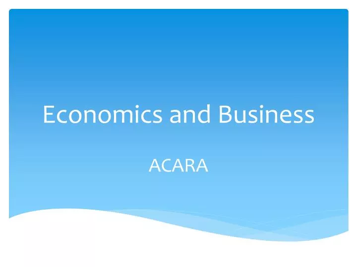 economics and business
