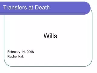 Transfers at Death