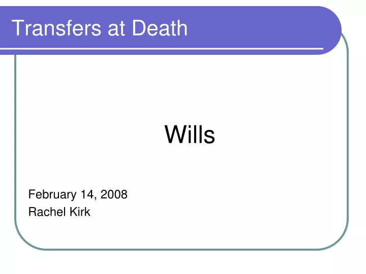 transfers at death