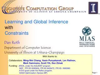 Learning and Global Inference with Constraints