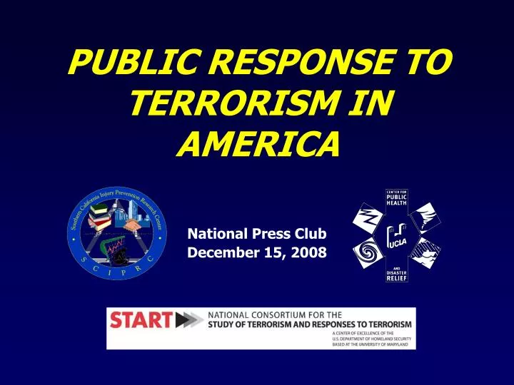 public response to terrorism in america