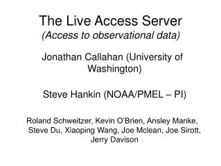 The Live Access Server (Access to observational data)