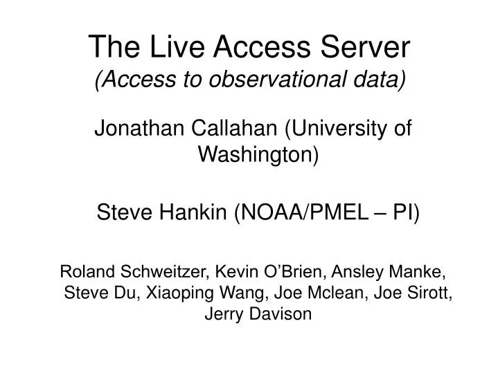 the live access server access to observational data