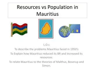 Resources vs Population in M auritius