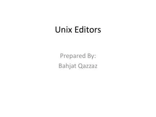 Unix Editors