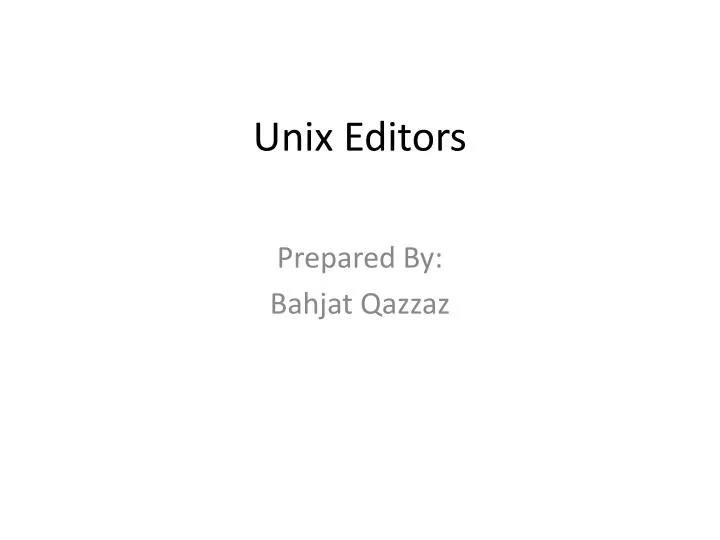 unix editors