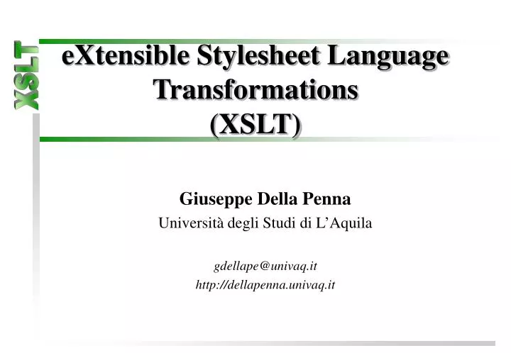 extensible stylesheet language transformations xslt