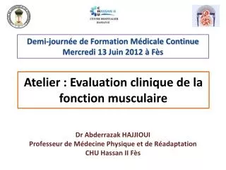 atelier evaluation clinique de la fonction musculaire