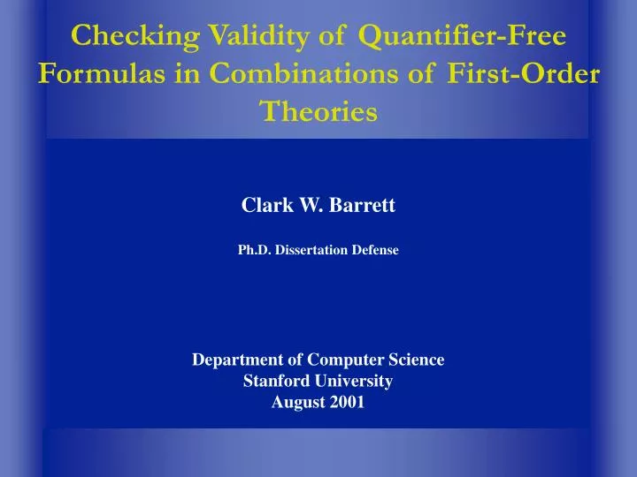 checking validity of quantifier free formulas in combinations of first order theories