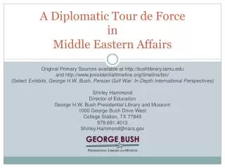 A Diplomatic Tour de Force in Middle Eastern Affairs