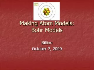Making Atom Models: Bohr Models