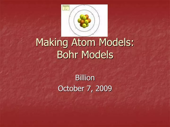 making atom models bohr models