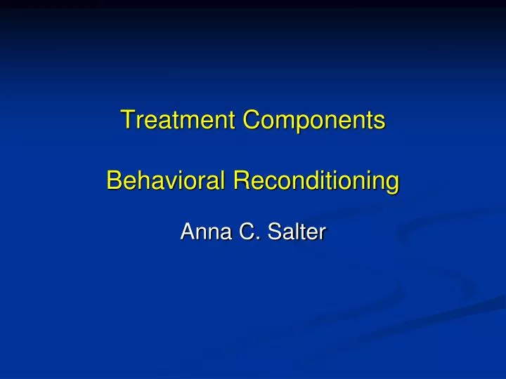 treatment components behavioral reconditioning