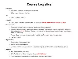 Course Logistics
