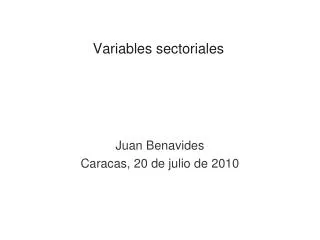 variables sectoriales
