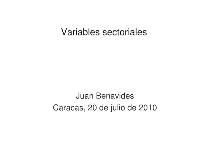 variables sectoriales