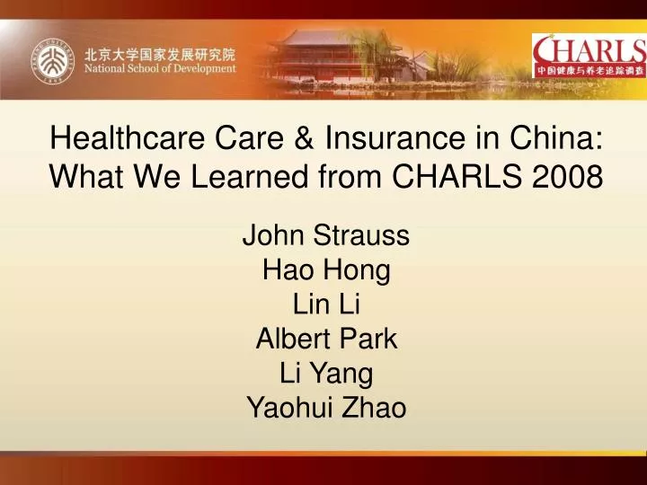 healthcare care insurance in china what we learned from charls 2008