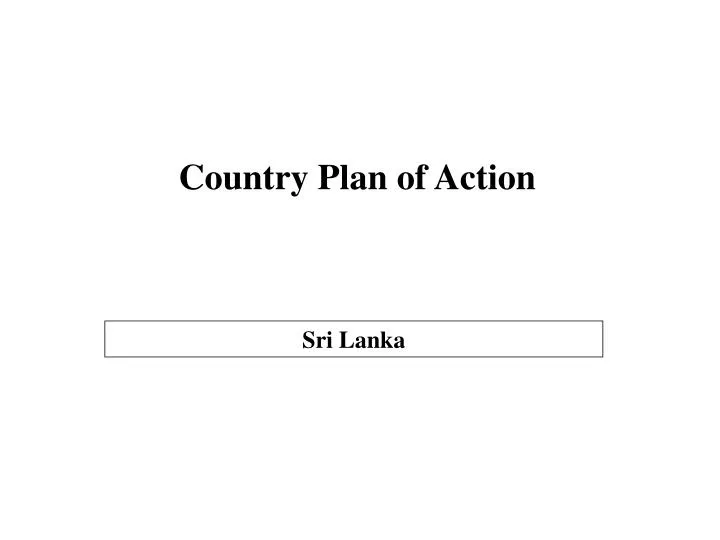 country plan of action
