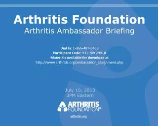 Arthritis Foundation Arthritis Ambassador Briefing