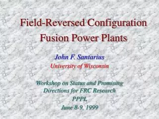 Field-Reversed Configuration Fusion Power Plants