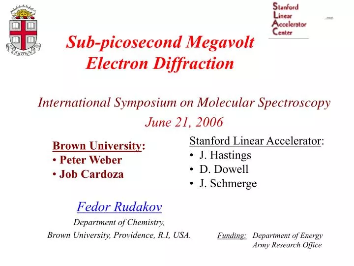 sub picosecond megavolt electron diffraction