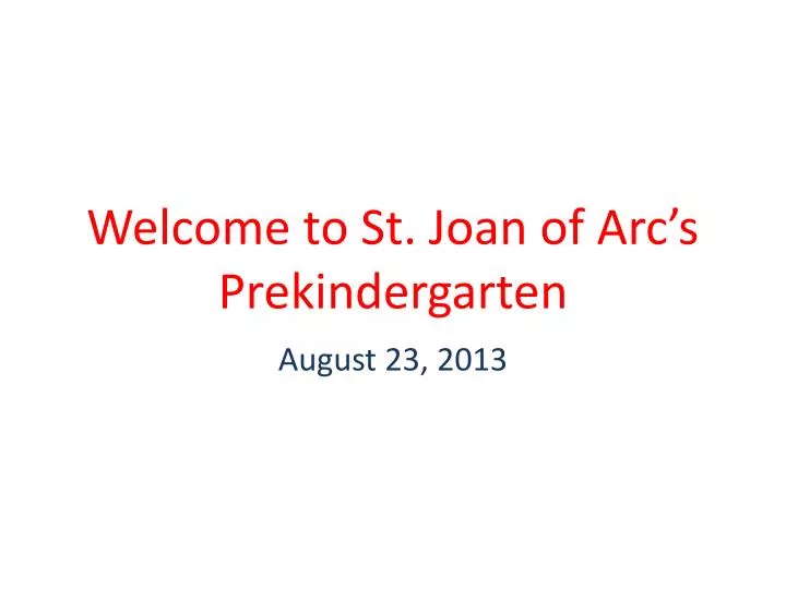 welcome to st joan of arc s prekindergarten