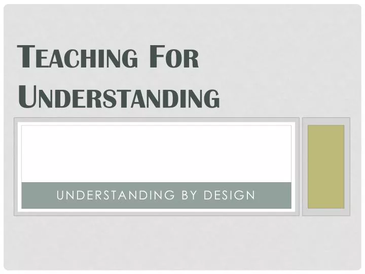 teaching for understanding