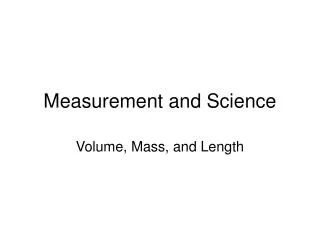 measurement and science