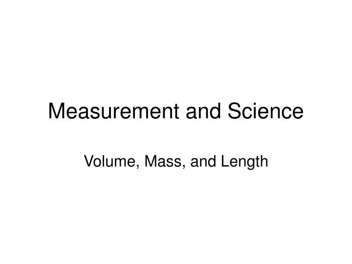 measurement and science