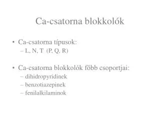 ca csatorna blokkol k
