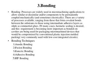 3. Bonding