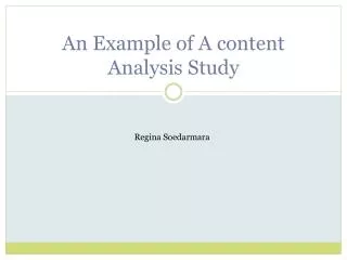 An Example of A content Analysis Study