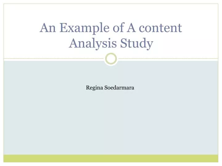 an example of a content analysis study