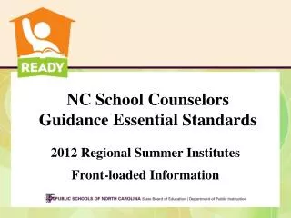 NC School Counselors Guidance Essential Standards