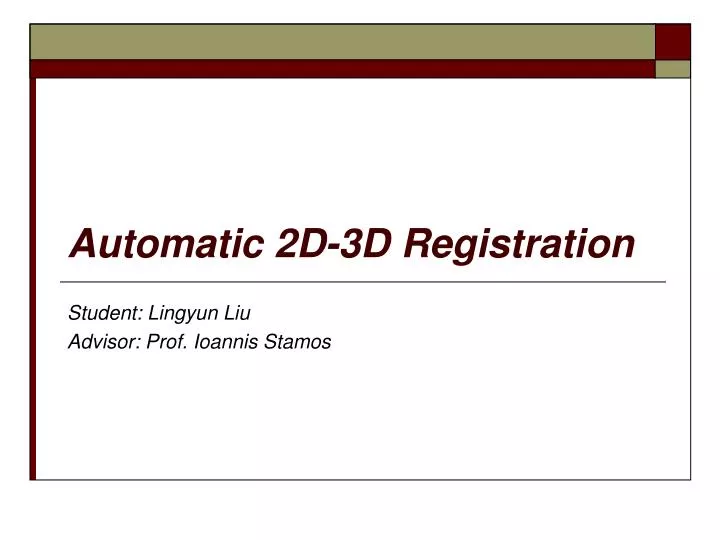 automatic 2d 3d registration