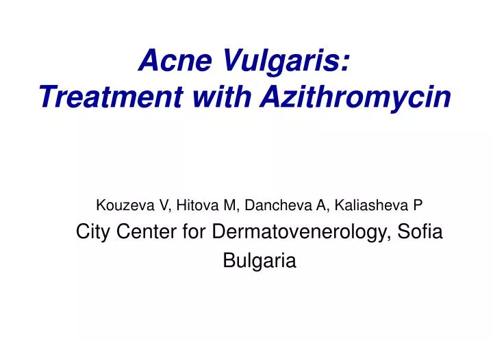 acne vulgaris treatment with azithromycin