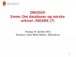 dri2020 emne om databaser og norske arkiver noark 7