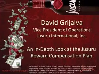 David Grijalva Vice President of Operations Jusuru International, Inc.