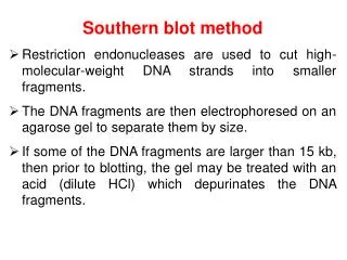 Southern blot method