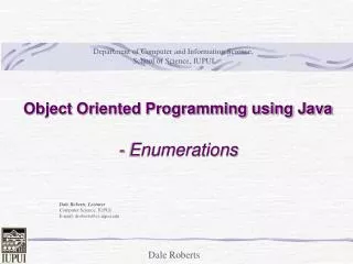 Object Oriented Programming using Java - Enumerations