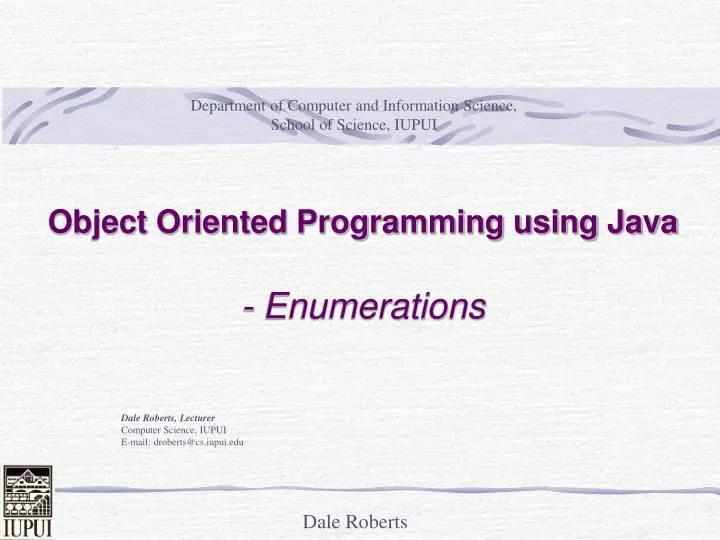 object oriented programming using java enumerations