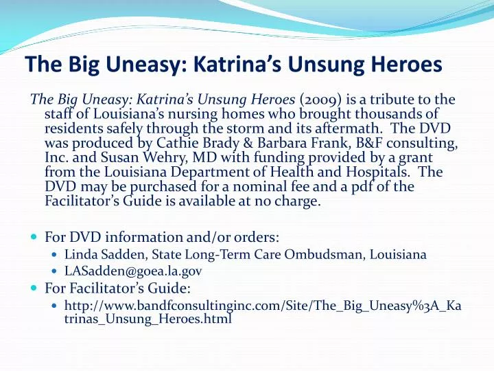 the big uneasy katrina s unsung heroes
